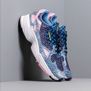 Adidas out loud blue and pink dot sneakers